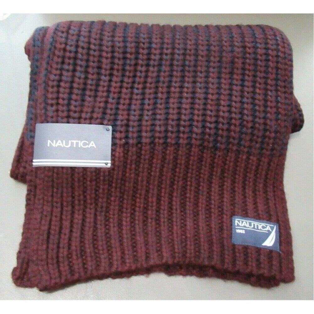 Nautica Men's Marled Acrylic Blend Scarf, Shipwreck Burgundy, One Size